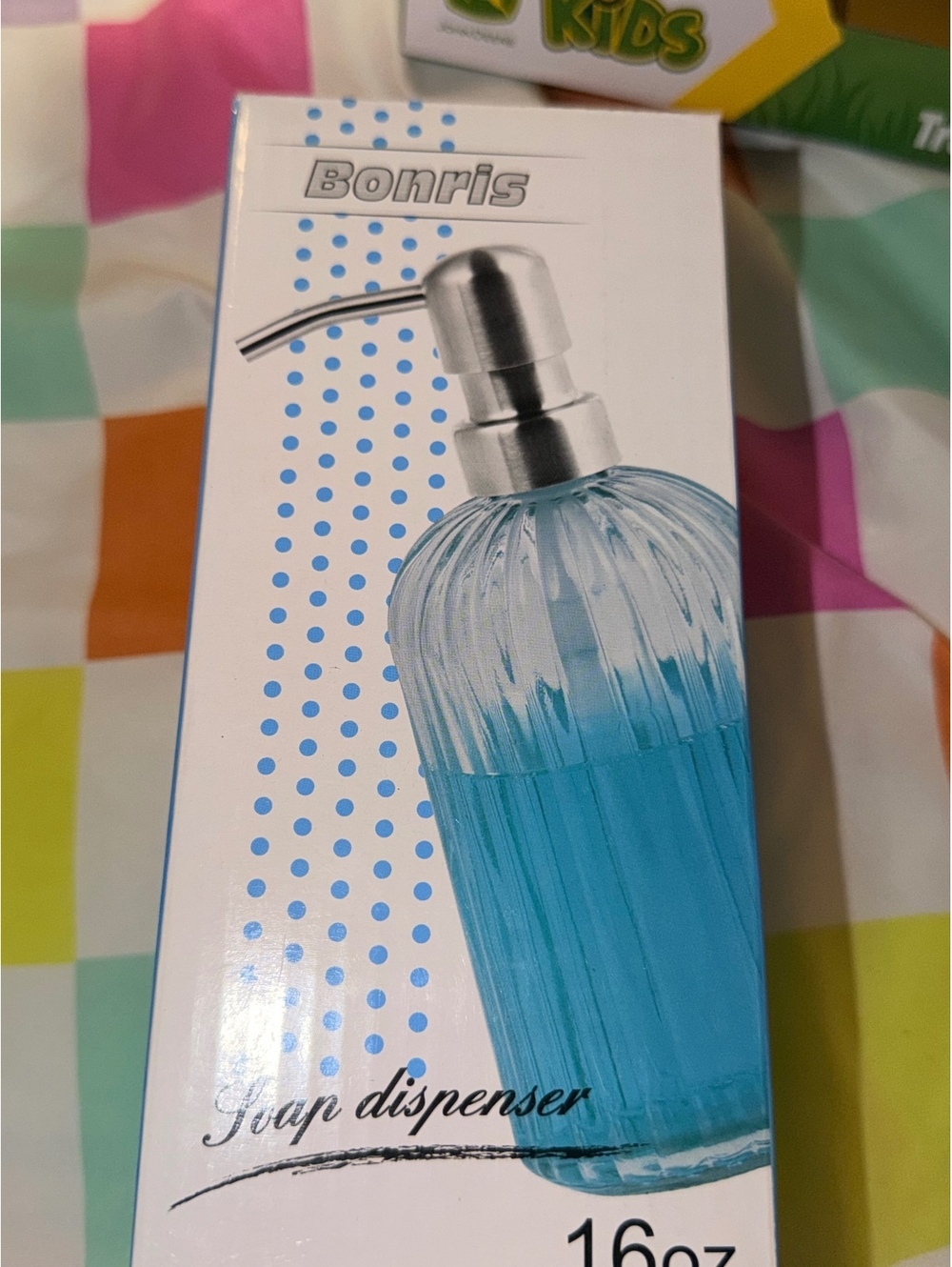 Bonris 16oz Glass Soap Dispenser with Stainless Steel Pump